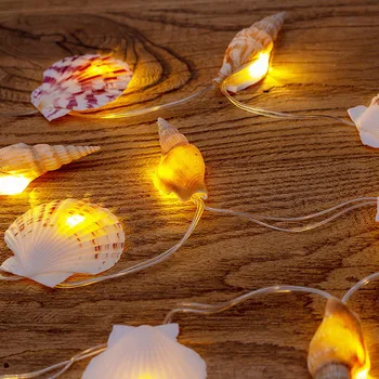 Mere Stiilis Loomulik Conch Shell Teenetemärgi DIY Käsitöö Valgustus Lamp Kestad String Bioloogiline Isend Home Decor