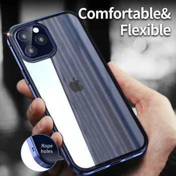 Metallide Magnetilised Anti-Peeping Telefon Case for iPhone 12 Pro Max 11 XS Max 6 7 8 Plus X-XR SE 2020 Kahepoolne Klaasist tagakaas