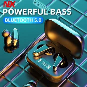 Mini Bluetooth-5.0 traadita Kõrvaklappide 9D stereo stereo sport ipx7 veekindel müra vähendamise muusika-peakomplekt koos mikrofoniga.