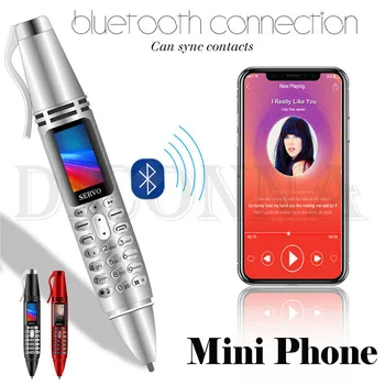 Mini Pen Mobiiltelefon GSM Kaksik-SIM-Kaamera mobiiltelefon, Taskulamp Kaasaskantav Bluetooth Numbrivalitsa Mobiiltelefoni Kaamera pult