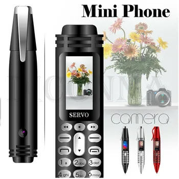 Mini Pen Mobiiltelefon GSM Kaksik-SIM-Kaamera mobiiltelefon, Taskulamp Kaasaskantav Bluetooth Numbrivalitsa Mobiiltelefoni Kaamera pult