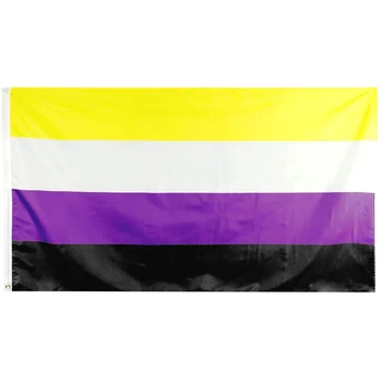 Mitte Binaarne Uhkus Lipu 150X90CM 3X5FT Vikerkaar LGBT Banner Ergas Värv 100D Polüester Sport Reklaam Kaunistamiseks Edendamine