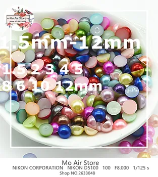 Mix värvi poolik ring pearl Helmed ABS Vaik Korter tagasi kivi ümber on Simuleeritud pearl Helmed DIY beads 3-10mm SP020