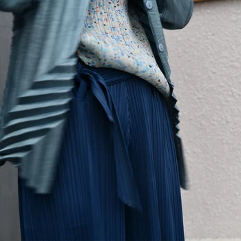 Miyake Stiilis Disainer Tekstuuriga Käsitsi Plisseeritud Nupud pluus särk naiste tuunika 2020 korea fashion pluss suurus Esteetiline riided
