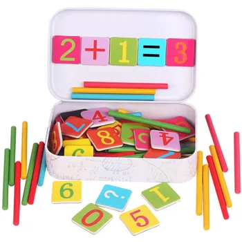 Montessori Magnet Rauda Kasti Digitaalkell Matemaatika Mänguasi Arvu Loendamine Mänguasi Puidust Pulk Baby Kids Õppe Hariduslik Mänguasi Lastele