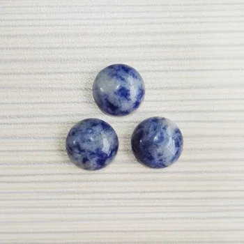 Mood 12x12mm loomulik Sodalite kivi helmed ringi Sinine ja valge portselan CAB kivi ümber lahti helmed ehted 50tk
