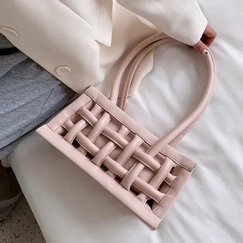 Mood Õõnes Naiste Õlakott Disainer Kudumise Käekotid Luksus Nahast Punutud Messenger Bag Daam Suure Mahutavusega Totes 2020