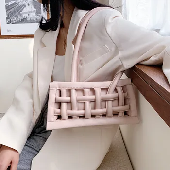Mood Õõnes Naiste Õlakott Disainer Kudumise Käekotid Luksus Nahast Punutud Messenger Bag Daam Suure Mahutavusega Totes 2020