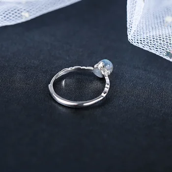 MosDream Kuukivi Blue Moon Light Elegantne Rõngad S925 Hõbe Naiste Gemstone Sõrme Sõrmus Ansamblid Naiste Delikatess