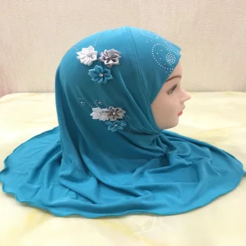 Moslemi Lapsed Tüdrukud Hijab Islami Headscarf Lill Sall Ühes Tükis Amira Laste Ramadan Lähis-Ida Täielikult Katta pea ümbrised