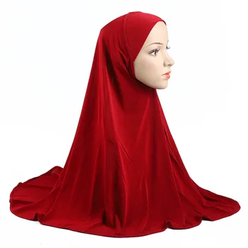 Moslemi Naiste Ühes Tükis Amira Vahetu Hijab Värviga Ramadan Turban Valmis Kandma Headscarf Lihtne Palve ühise Põllumajanduspoliitika 70X70CM