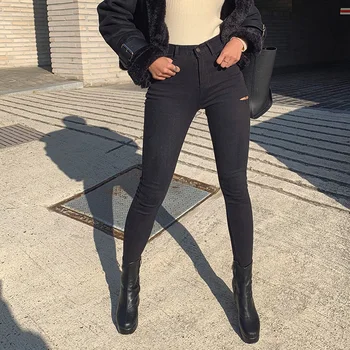 Mozuleva 2020 Naiste Skinny Püksid Mustad Teksad, Seksikas Kõrge Vöökoht Tutt Ripitud Augud Denim Püksid Naiste Püksid Pliiats Teksad