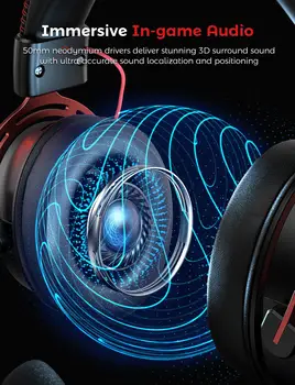 MPOW Air II Stereo Gaming Müra Tühistamises Kõrvaklapid Koos Mikrofoni Gamer Üle Kõrva Juhtmega Peakomplekt PC/PS4/Xbox-Üks/Lüliti