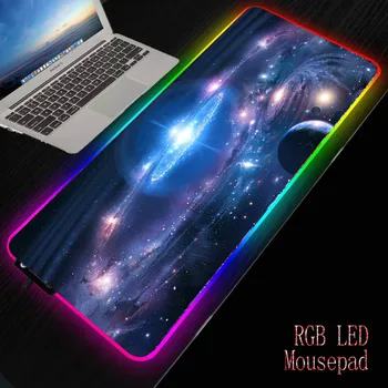 MRG Kosmoses Udu Mängude mittelibiseva Kummist Mouse Pad Arvuti Suur Mängija RGB LED Valgus Suur Mause Vaip PC Laua RGB Matt