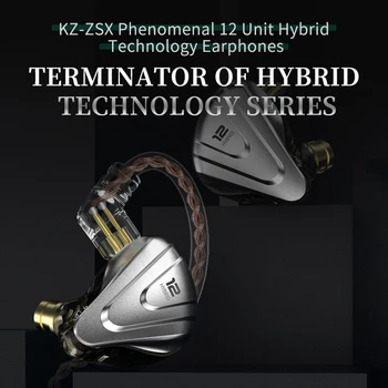 MS ZSX Terminator Metallist Kõrvaklapid 5BA+1DD Hübriid HIFI In-ear Bass Earbuds Spordi -, Metalli-Ear Monitor Müra Tühistamises Kõrvaklapid
