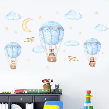 Multikas Loomade Hot Air Balloon Seina Kleebised Loominguline DIY Laste Tuba Eemaldatav Decor PVC Veekindel isekleepuvad