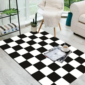 Must ja valge klassikaline vaip Euroopa-stiilis elutuba, magamistuba lihtne põranda matt, köök, vannituba non-slip imav koju vaip