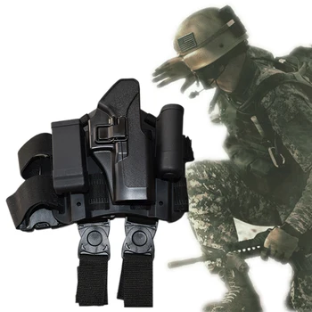 Must / Roheline / Tan Sõjalise Varustuse Taktikaline Glock Püstol Kabuur Airsoft Jahindus Jalg Kabuur Sobib Glock 17 19 22 23 31 32