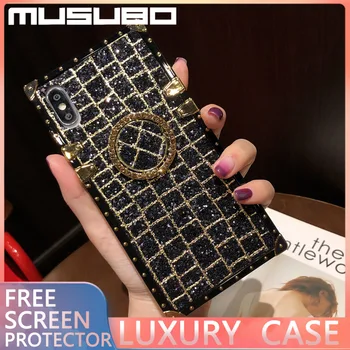 MUSUBO Luksus Case For iPhone XS Max X-XR 6 6S Pluss Fashion Square Glitter Kate Telefon Juhtudel iphone 11 PRO MAX 7 8 Plus Pehme