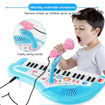 Muusikaga Mänguasi Lastele Klaver 37 Võtmed Mini Elektrooniline Orel Muusikaline Klaver Õpetamise Klaviatuur, Millel On Mikrofon, Haridus Mänguasjad Lastele