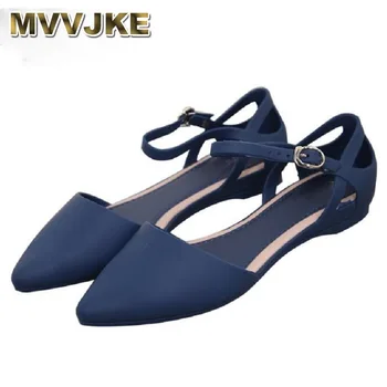 MVVJKE Suvel korea Stiilis mood hingav pikad varba naiste ranna sandaalid lukk korter kontsad kate kanna lady-jelly kingad