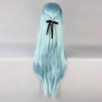 Mõõk Art Online Sao Asuna Yuuki Yuki Pikk Sinine Ja Pruun Kuumakindel Juuksed Cosplay Kostüüm Wig + Vaba Parukas Kork