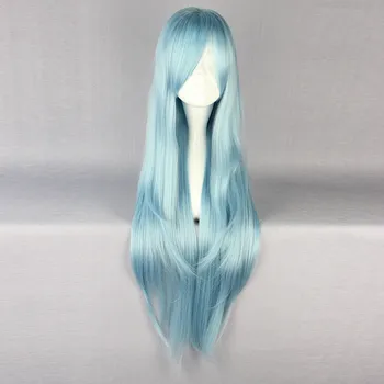 Mõõk Art Online Sao Asuna Yuuki Yuki Pikk Sinine Ja Pruun Kuumakindel Juuksed Cosplay Kostüüm Wig + Vaba Parukas Kork