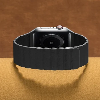 Nahast aasa käevõru Apple Watch seeria 6 SE 5 4 3 2 1 Magnet Pannal Watch band 38mm 40mm 42mm 44mm randmepaela