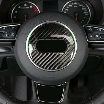 Nahkpolster Carbon Fiber Auto Rooli Paneel Logo Katab Kleebise Sisekujundus Audi Q5 A4 A3 A6 Q3 Q7