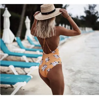 Naised Ühes Tükis Ujumisriided, Õie Backless Bikiinid Monokini Beachwear Supelrõivad Ujumistrikoo Trikoo Biquini Hot Müük Suvel