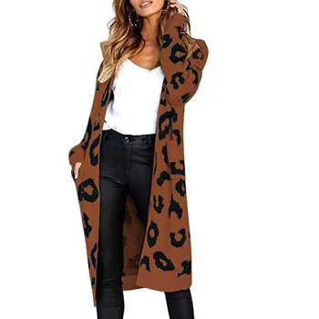 Naiste 2020. aasta sügis Talv Leopard Printida Koo Kampsun Kampsun Naiste Kampsun Pikk Kampsun, Pluss Suurus