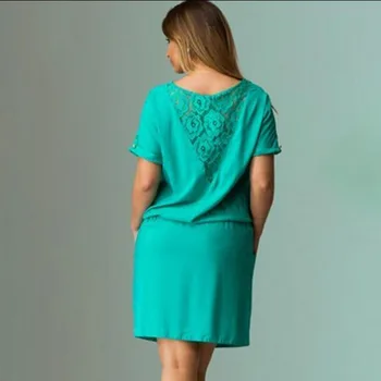 Naiste 5XL Pluss Suurusega Suve Kleit O-Kaeluse Pits Tagasi Õõnes Kleit Sirge Elegantne Seksikas Kleidid Suured Naiste Riided Vestidos
