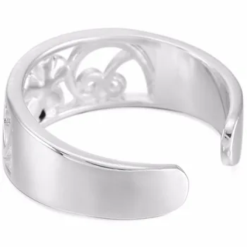 Naiste 925 Sterling Varba-Rõngad Avatud-Rõngad Saba-Ring Lille Reguleeritav ehete disain abielusõrmus