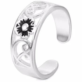 Naiste 925 Sterling Varba-Rõngad Avatud-Rõngad Saba-Ring Lille Reguleeritav ehete disain abielusõrmus