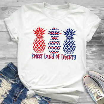 Naiste Ananassi Star Ameerika Lipu Patriot Daamid Naine Pluss Suurus Riided T-Naiste Riided T-särk Graafika Trükitud Top Tshirt