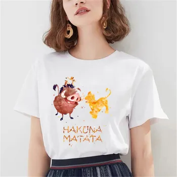Naiste Harajuku Ullzang Lion King Kawaii Tshirt Naljakas Tee Särk Femme Suvel T-särk Mood Top Tee Cartoon Naiste T-Särk