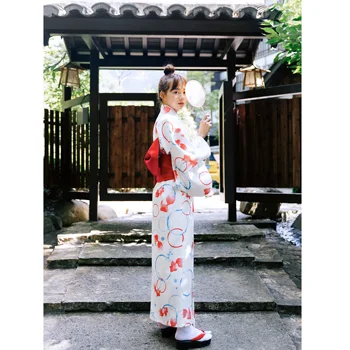 Naiste Kimono Hommikumantel Traditsiooniline Jaapani Yukata punane Värv Õie Pildid Suvine Kleit Täitmisel Kanda Cosplay Riided