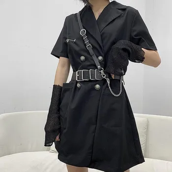 Naiste kleidid uute tulijate 2020 väike must kleit seksikas klubi varustus disainer streetwear naised, kellel on turvavöö põlvikud