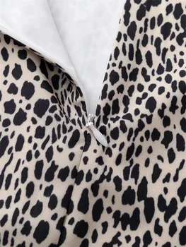 Naiste Kõrge Vöökoht Longerline Pliiats Seelik Aastal Leopard Print Midi Seelik Zip