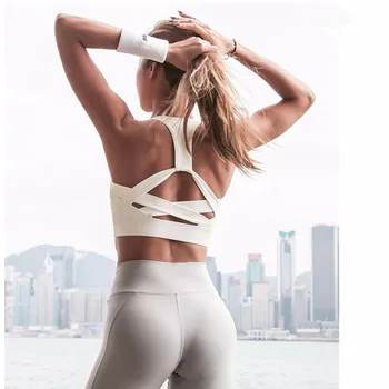Naiste Sexy Jooga Rinnahoidja Töötab Fitness Spordirõivad, Põrutuskindel Koolituse Kõrge Streth Sport Crop Top Backless Push Up Jõusaali Trenni Riie