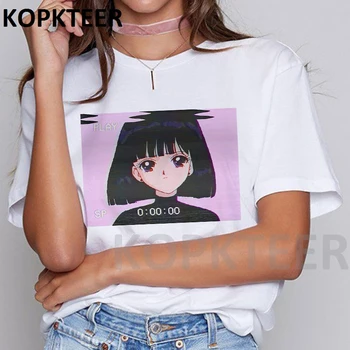 Naiste Suvine Mood Kurb Tüdruk Retro Jaapani Anime Vaporwave T-Särk Naljakas Tops Kawaii Tee Särk Harajuku Streetwear Naine