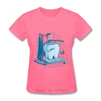 Naljakas t-särk naistele, hambahügieenivahendid Hammas Terve Suur tshirt naine brändi Hiinas riided Graafiline print Pere tees