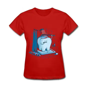 Naljakas t-särk naistele, hambahügieenivahendid Hammas Terve Suur tshirt naine brändi Hiinas riided Graafiline print Pere tees