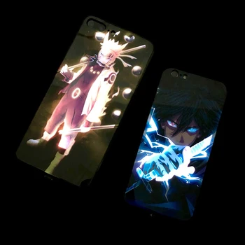 Naruto Sasuke Kõne Valguse LED Puhul iPhone11 12 pro 8 7 6 6S Pluss Juhtudel Karastatud Klaasist Coque Flash Kaas iPhoneXR X XS MAX