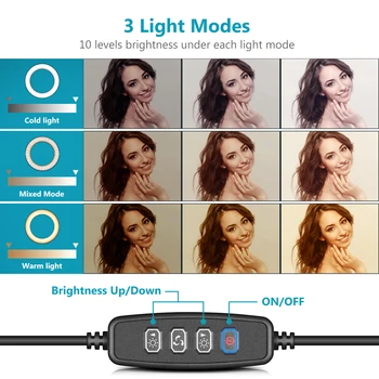 Neewer LED Rõngas Tuli 6-tolline YouTube Video Live Streaming Meik Selfie Desktop Mini-USB-Kaamera LED-märgutuli 3 Valguse Režiimid
