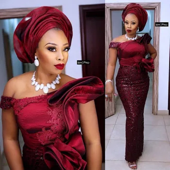 Nigeeria õhtukleit Pool Kleit Burgundia vestido de festa Elegantne Pikk Ballile Hommikumantlid Pleats Appliques Mantel 2019 Rüü De Iltamat