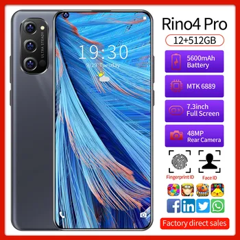 Nutitelefoni Globaalne Versioon Rino4 Pro 7.3 Tolline Vee Tilka Mobiiltelefon Ekraan, Snapdragon 855 Android 10.0 Mobiiltelefonid 5600 mAh NFC
