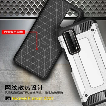 Näiteks Huawei P Smart 2021 Juhul Raske Raske PC Armor Kummi Kummi Armor Puhul Huawei P Smart 2020 P Smart 2019 P Smart Z