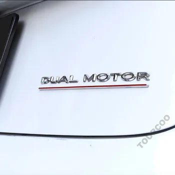 Näiteks Tesla Model 3 3D Dual Motor Embleemi Kleebis Auto Stiil Kohandatud Garneering Tarvikud