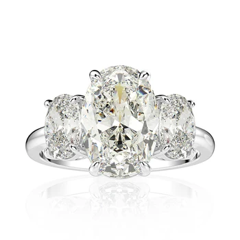 OEVAS Loodud Moissanite Gemstone Teemantide Rõngad Naiste Tõeline 925 Sterling Hõbe Pulm Kaasamist Partei Fine Ehted Kingitus